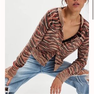 Free People Nocturnal Cuban Combo Print Cardigan